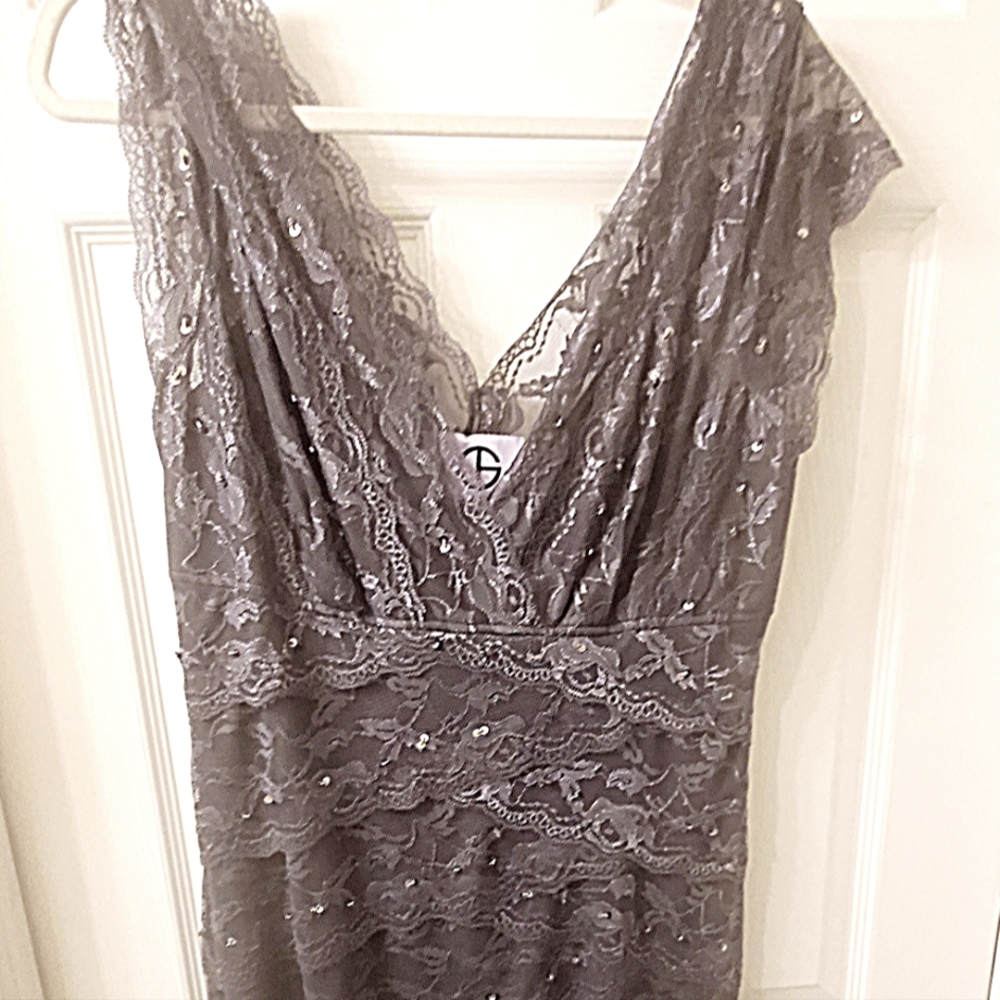 JS Collection Lace Sequence Dress 14